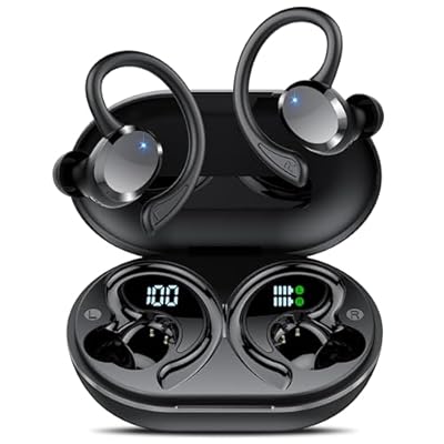Wekily - Auriculares Inalámbricos Deportivos Nuevo Auriculares Bluetooth 5.4 con 68H HiFi Estéreo Reducción de Ruido 4 Mic IP7 Impermeable Cascos Inalambricos con Pantalla LED Carga Rápida Ajuste Cómodo
