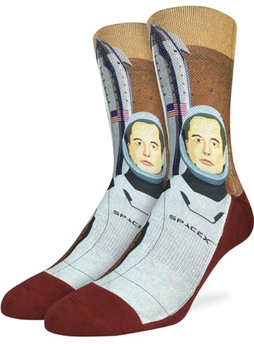 Good Luck Sock Mens Elon Musk On Mars Socks Adult Shoe Size 8-13