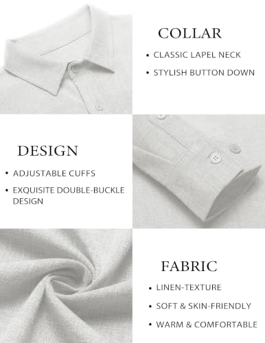 Men's Untucked Linen Long Sleeve Shirt for Church and Business Travel - image 4
