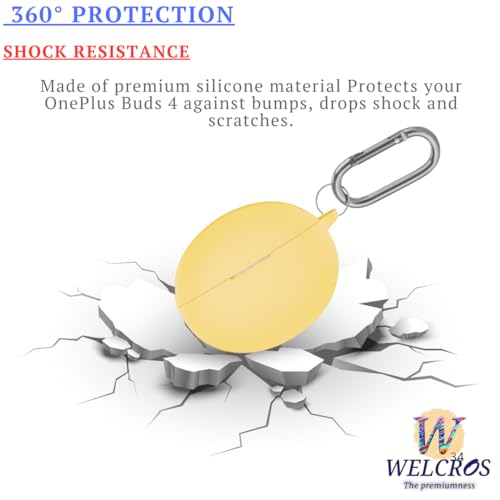 Image of WELCROS Soft Silicone Protective Case Cover for OnePlus Buds 4 (Yellow)