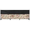 VIVOHOME Upgraded Heavy Duty 12 ft 3/4 Cord Firewood Rack Outdoor with Cover Combo Set, Thick Steel Log Holder Up to 4400 lb, Fire Wood Pile Storage Stand Organizer Black
