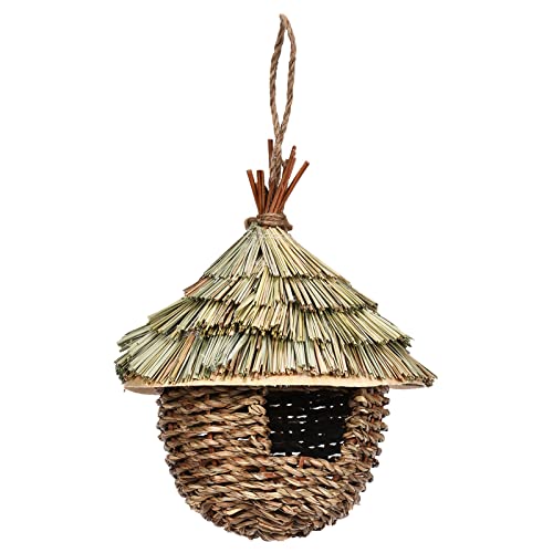 Natural Grass Parrot for Bird Egg Cage Weaved Hanging Aviary Birds House