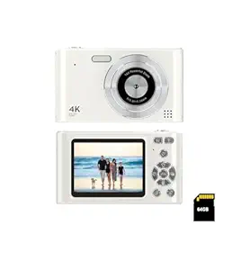 Digital Pocket Camera, Digital Point and Shoot Camera with 16X Zoom, 64GB Memory, FHD 1080P Camera, Anti Shake, Compact Small Camera Gift for Boys Girls Kids (White)