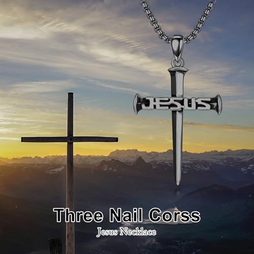 SIMONLY 925 Sterling Silver St.Benedict Crucifix Necklace Ankh Cross Pendant Cross Jewelry4