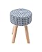 Parisloft Cotton Hand Knitted Multipurpose Vanity Seat, Foot Rest, Modern Makeup Dressing Stool or Ottomans with 4 Solid Wood Legs - 11