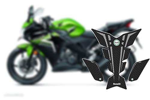 Image of 3D Embossed Bike Racing Tank Pad /Tank Sticker with SIDEPADS for Brand Specific Bikes (BKTPSIDVAR) (BENELLI2)