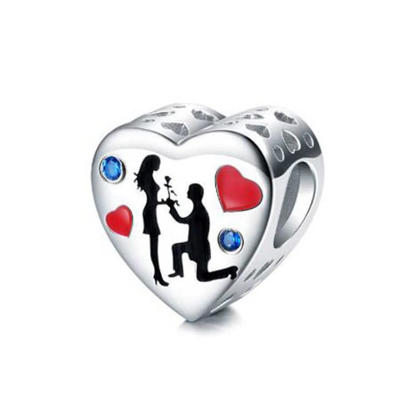 Women's 925 silver plated Heart Shape Charm with Zirconia-image-7