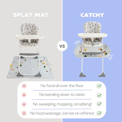 Image of CATCHY - Food Catcher - Compatible with Graco Slim Snacker High Chair + 11 Other High Chairs - Highchair Sold Separately - Baby & Toddler Food & Mess Catcher - Under High Chair Accessory | High Chair Food Catcher - High Chair Sold Separately - Baby & Toddler Food & Mess Catcher - Under High Chair Accessory
