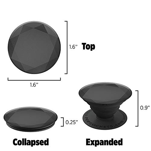 PopSockets: Aderência dobrável e suporte para telefones e tablets – preto metálico