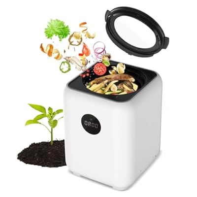 Electric Composter for Kitchen, Smart Compost Bin Odorless with 3L/3 Modes/Self-Cleaning/LED Display/Quiet, Turn Food Waste into Fertilizer for Garden