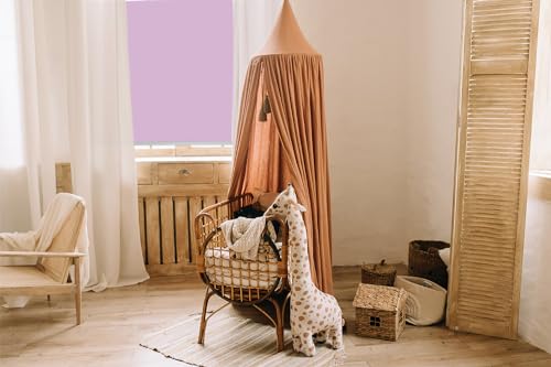 Store enrouleur perméable rose 140x180cm banne intérieur sans percer