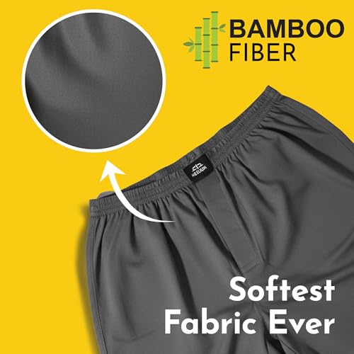 Image of HEELIUM Bamboo Boxers for Men | Odour Free & Breathable Boxer Shorts | 3X Softer Than Cotton | Comfortable & Durable Waistband | Relaxed Fit with Dual Pockets