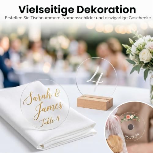 20 Stück Acrylplatten Rund 50mm, 2mm Dicke Acrylglas Platte Transparent Platten für DIY Bastelprojekte, Lasergravur, Malerei, Modellbau und Dekoration, Klare Acrylscheiben ohne Loch