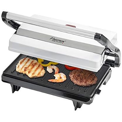 Bestron Kontaktgrill mit Auffangschale, Sandwichmaker mit Cool-Touch-Handgriff, Paninimaker mit Antihaftbeschichtung… – Bild 3