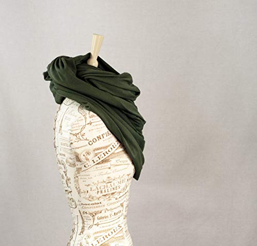 Chunky Oversized Jersey Infinity Scarf (Olive Green)3