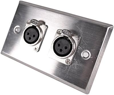 Seismic Audio SA-PLATE28 Stainless Steel Wall Plate -Dual XLR Female Connectors for Cable Installation image 4