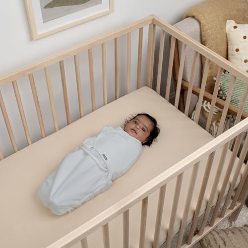 Image of SwaddleMe by Ingenuity All Season Baby Swaddle, 2 Quick Flip Layers to Change from 1.0 to 2.5 TOG, Size 0-3 Months, 7-14 Pounds - Tiny Tiles