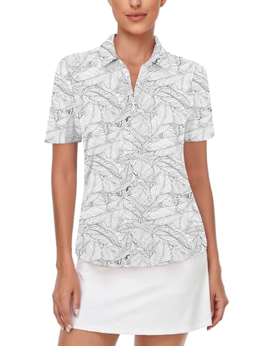 Image of Cucuchy Womens V Neck Golf Polo Shirts Moisture Wicking Sports Workout Tops