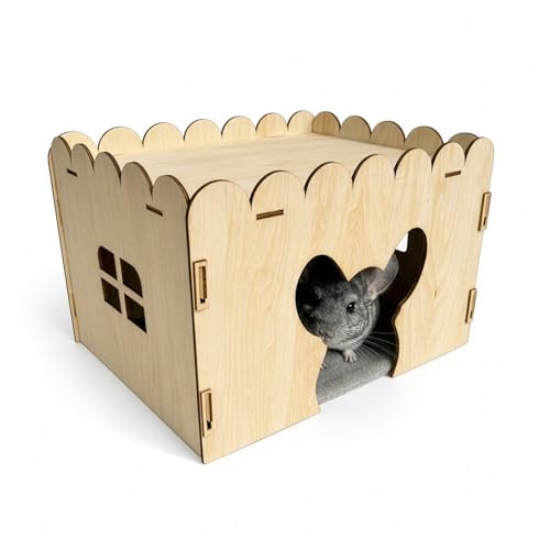 OtterPets Chinchilla House Fleece Mat Included Made from Safe and Natural Materials Chinchilla Cage Accessories Chinchilla Hideout
