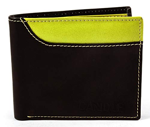CANDLE Slim Genuine Leather Wallet for Men - Bifold RFID Blocking 6 Card Holders with 1 ZIP Coin pocket 2 Cash compartment Gift Box