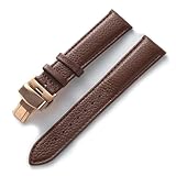 EDVENA Orologio In Pelle Con Cinturino In Morbida Pelle Di Vacchetta Verde For Uomo E Donna, Compatibile Con Longines E Tissot(Dark brown rose,21)
