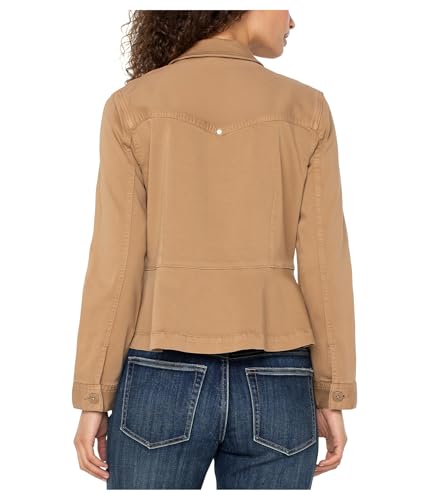 Liverpool Women's Soft Touch Twill Peplum Hem Trucker Jacket2