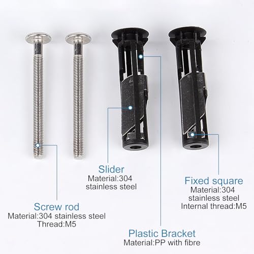 GeekerChip Toilettensitz Schraubensatz 2 Stück,WC-Sitz Befestigungsset,Toilettendeckel Befestigung,Edelstahlmutter Schraube,für Toilettensitz Abdeckung Toilettensitz Reparaturteile Teile