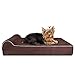 KOPEKS Małe 8 cm ortopedyczne legowisko dla psa z pianką z pamięcią kształtu z poduszką 3,5 cm - zawiera wodoodporny ochraniacz wewnętrzny - brązowe