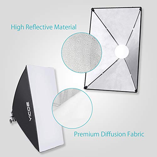 Image of Softbox Photography Lighting Kit Professional Photo Studio Equipment 20 inchX28 inch Studio Photography Light with 5700K Energy Saving Light Bulb for Filming,YouTube Video,Model,Advertising Shooting