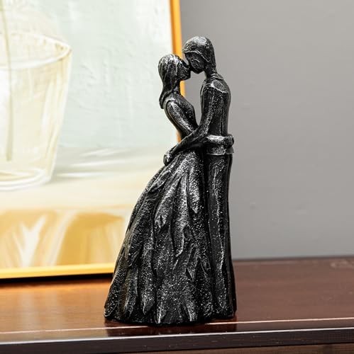 Estatua Decorativa para Aniversario Pareja en Resina Negra