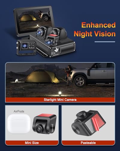Image of 4CH Mobile DVR Monitor Camera System with GPS Tracking Video Recorder 7 inch Quad Split Touch Screen Monitor and 4 1080P Rear Side View Backup Camera Waterproof Night Vision for RV Truck Trailer Tractor