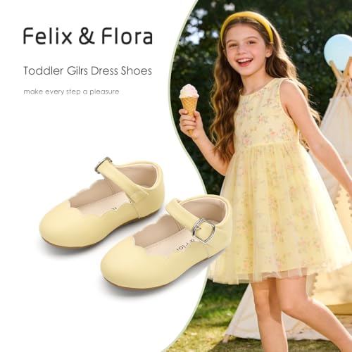 Image of Felix & Flora Toddler Flower Girl Dress Shoes - Baby Girl Ballet Mary Jane Flats for Party School Wedding