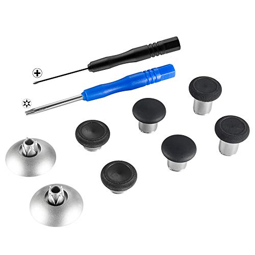 eXtremeRate 8 in 1 Metal Magnetic Black Thumbsticks Analogue Joysticks Replacement Repair Kits for Xbox One S X Elite PS4 Slim Pro Controller with T8H Cross Screwdrivers - Image 3