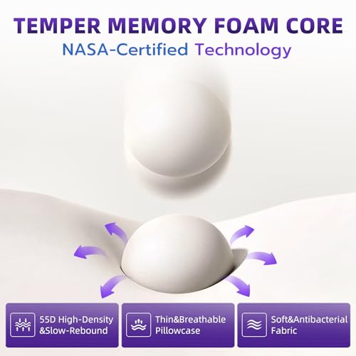 Image of Ergo Cervical Pillow for Neck and Shoulder Pain Relief,Cooling Orthopedic Contour Memory Foam Pillows,Side Sleeper Pillows for Neck Support,King Size Bed Pillows for Back Stomach Sleepers(Ash Grey)