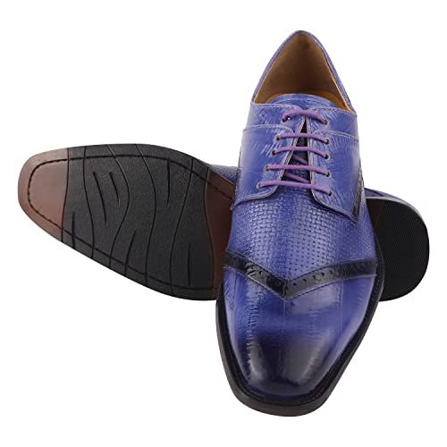 Image of LIBERTYZENO Mens Brogue & Plain Genuine Leather Animal Print Lace Up Oxford Dress Shoes for Easter Gift