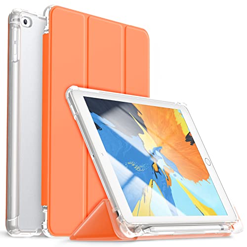 Hoidokly Funda para iPad Air 2/Air 9,7 Pulgadas 2018/2017 (6.ª/ 5.ª Generación), Smart Case Cover con Función Soporte Auto-Sueño/Estela, Slim Carcasa con Soporte Integrado para Pencil - Naranj Cover