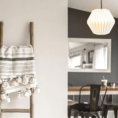 Minkissy Paper Origami Lamp Shade Nordic Style Folded Paper Lampshade Hanging Origami Light Shade Cover Paper Decorative Lantern For Home Office Hotel #TOP4