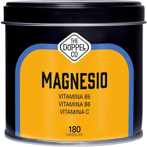Citrato de Magnesio 1500 mg con Vitamina C, B6, B5 por Dosis Diaria - 180 Cápsulas Magnesio Alta Biodisponibilidad - Vitaminas para el Cansancio - Articulaciones, Músculos - Libre de plástico -200