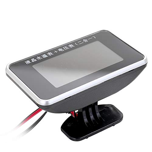 ERYUE Voltímetro,Display LCD do carro Medidor de Temperatura da Água Termômetro Voltímetro Medidor 2