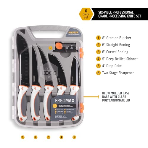 OUTDOOR EDGE ErgoMax 6-Piece Professional Game Processing Knife Set | Caping & Boning Knives, Skinning Knife, Butcher | Elite Big Game, Elk & Deer Hunting Gear | Perfect Field Dressing Knife Set - Image 3