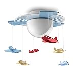 kinderzimmer flugzeug regal Flugzeuge als Mobile sorgen für ein verspieltes und farbenfrohes Design