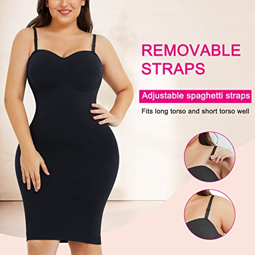 Image of Nebility Womens' Slips Under Dresses Strapless Tummy Control Body Shaper