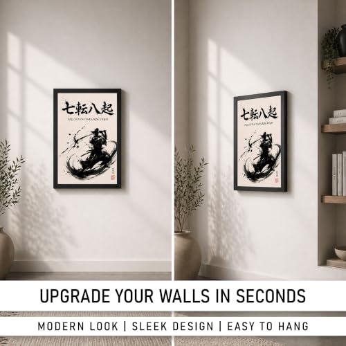 Image of Samurai Warrior Premium Framed Wall Poster (12x18 Inch) | Japanese Bushido Wall Art | Motivational Warrior & Discipline Decor for Bedroom, Office, Gym & Workspace | Ready-to-Hang Display Frame