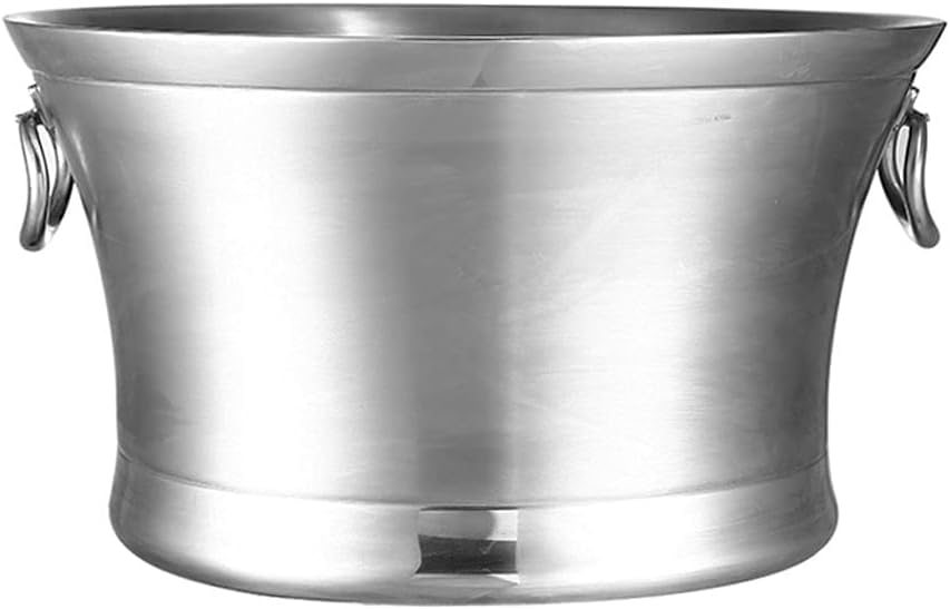 Secchiello per il ghiaccio in acciaio inox, a doppia parete, isolante, per feste, matrimoni, portelloni ed eventi all'aperto