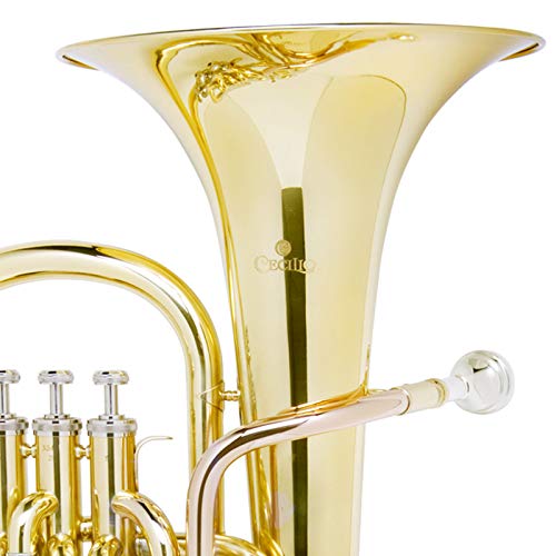 image for Mendini by Cecilio Euphonium, Lacquer Brass B Flat Euphonium with Tune