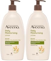Aveeno Daily Moisturising Non-Greasy Fragrance Free Body Lotion 48-Hour Hydration Soothe Normal Dry Sensitive Skin 532mL (Pack of 2)