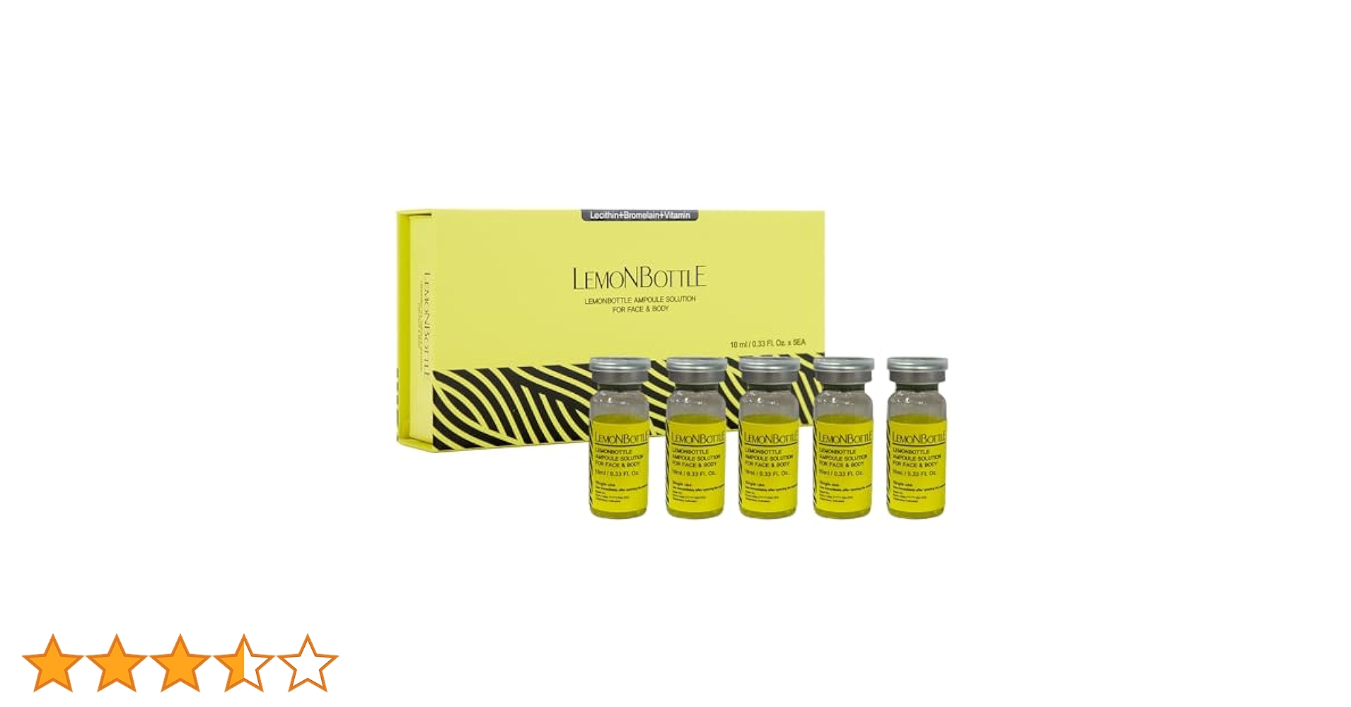 LEMONBOTTLE Ampoule Solution | 5 vials x 10ml | Lipolysis