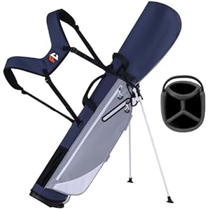Lightweight Golf Stand Bag, 4-Way Full-Length Dividers, Holds Up to 10 Clubs, 3.7 lbs Golf Bag with Dual Straps & Stand for Driving Range, Par 3, and Standard Courses