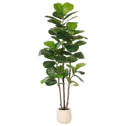 Realead 6ft Fiddle Leaf Fig Tree Artificial with Tall Exquisite Planter