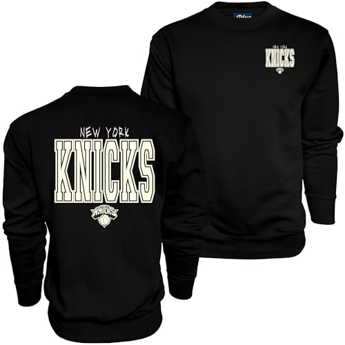 Blue 84 New York Knicks NBA Officially Licensed Crewneck Sweatshirt Pop Echo Black, Small